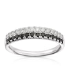 Thumbnail Image 1 of 9ct White Gold 0.20ct Diamond & Black Onyx Round Cut Wedding Band