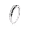 Thumbnail Image 1 of 9ct White Gold 0.20ct Diamond & Black Onyx Round Cut Wedding Band