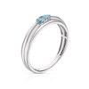 Thumbnail Image 2 of 9ct White Gold Swiss Blue Topaz Wedding Band
