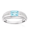 Thumbnail Image 1 of 9ct White Gold 0.15ct Diamond Swiss Blue Topaz Wedding Band