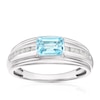 Thumbnail Image 0 of 9ct White Gold 0.15ct Diamond Swiss Blue Topaz Wedding Band