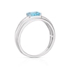 Thumbnail Image 2 of 9ct White Gold 0.15ct Diamond Swiss Blue Topaz Wedding Band