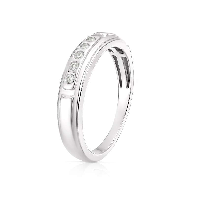 Main Image 2 of 9ct White Gold 0.10ct Diamond Wedding Band