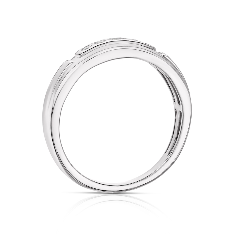 Main Image 3 of 9ct White Gold 0.10ct Diamond Wedding Band