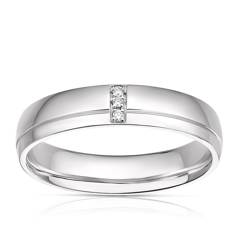 Main Image 1 of 9ct White Gold 0.07ct Diamond Round Cut Eternity Ring
