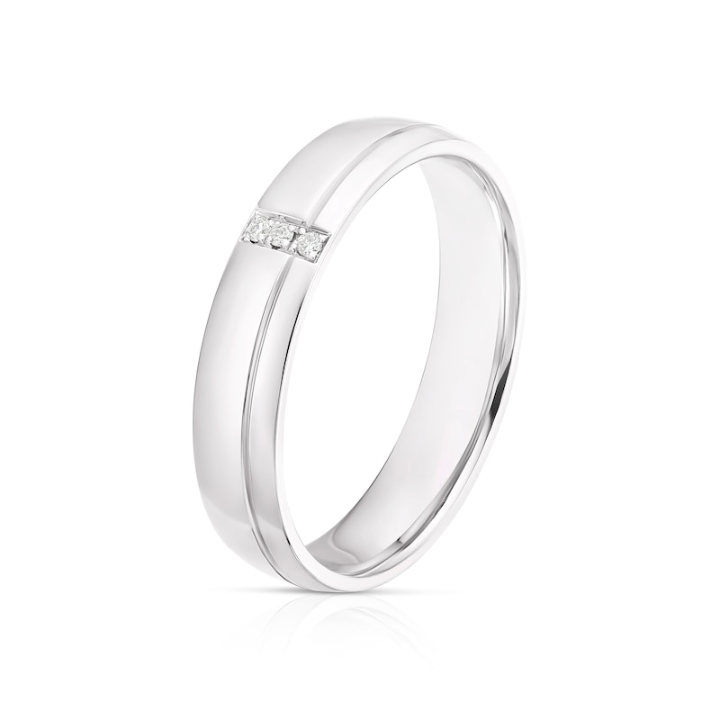 Main Image 2 of 9ct White Gold 0.07ct Diamond Round Cut Eternity Ring