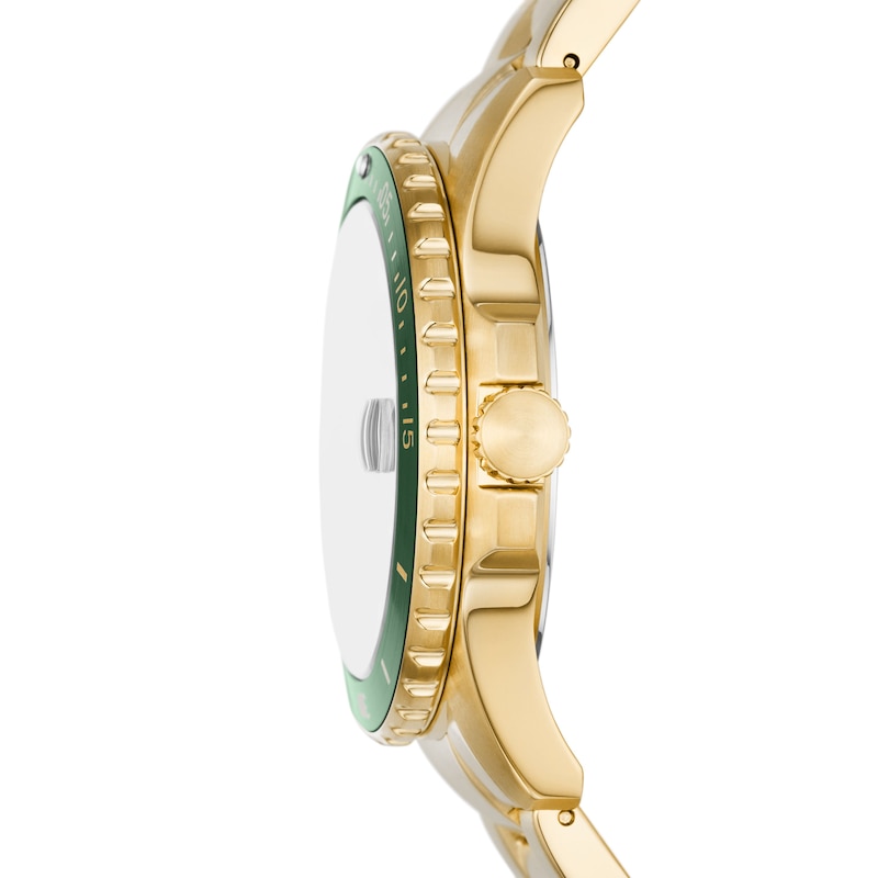 Fossil Men's Green Dial & Gold-Tone Bracelet Watch
