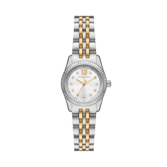 Michael Kors Lexington Women's White Dial Two Tone Stainless Steel Bracelet Watch