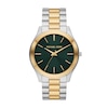 Thumbnail Image 0 of Michael Kors Slim Runway Men's Green Dial Two Tone Stainless Steel Bracelet Watch