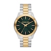 Thumbnail Image 1 of Michael Kors Slim Runway Men's Green Dial Two Tone Stainless Steel Bracelet Watch