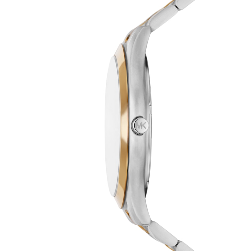 Michael Kors Slim Runway Men's Green Dial Two Tone Stainless Steel Bracelet Watch