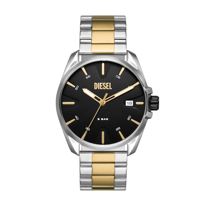 Diesel Men's Black Dial Two-Tone Stainless Steel Bracelet Watch