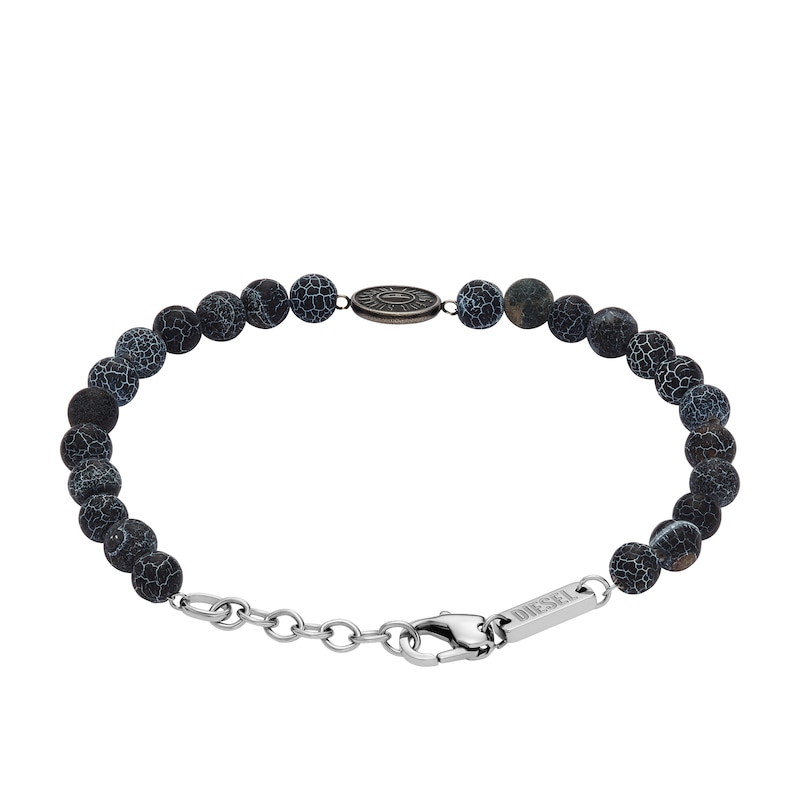 Main Image 2 of Diesel Men's Black Agate Beaded Bracelet