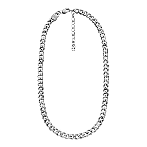 Fossil Men's Bold Stainless Steel Curb Chain Necklace H.Samuel