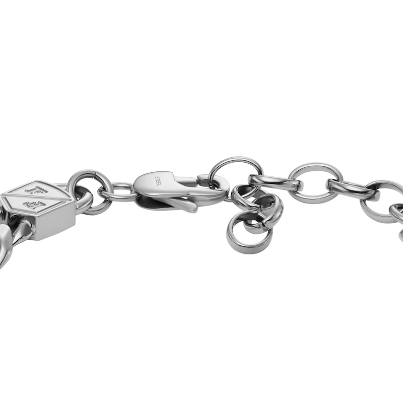 Fossil Men's Bold Stainless Steel Curb Chain Bracelet | H.Samuel
