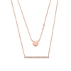 Thumbnail Image 0 of Michael Kors Love Ladies' 14ct Rose Gold-Plated Sterling Silver Double Layer Heart Necklace