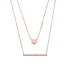 Thumbnail Image 1 of Michael Kors Love Ladies' 14ct Rose Gold-Plated Sterling Silver Double Layer Heart Necklace