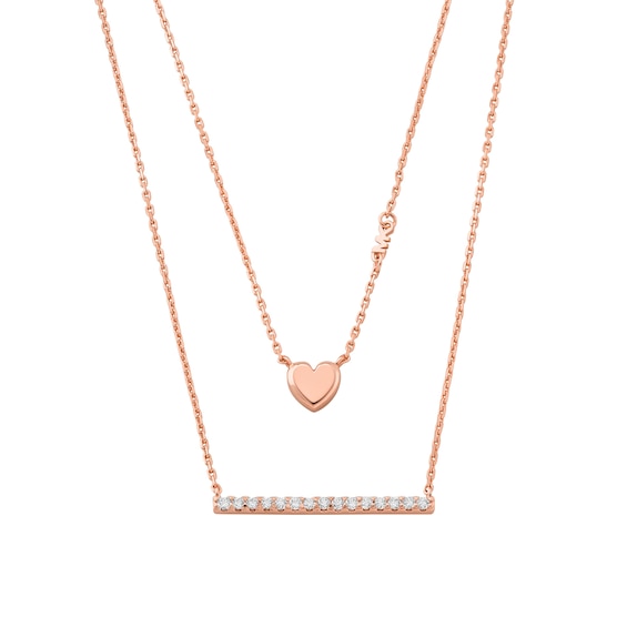 Michael Kors Love Ladies 14ct Rose Gold-Plated Sterling Silv