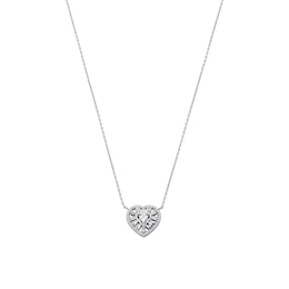Michael Kors Love Ladies' Sterling Silver & Cubic Zirconia Heart Pendant Necklace