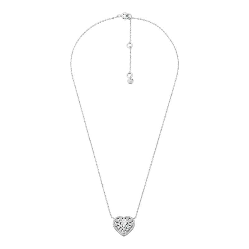 Main Image 2 of Michael Kors Love Ladies' Sterling Silver & Cubic Zirconia Heart Pendant Necklace