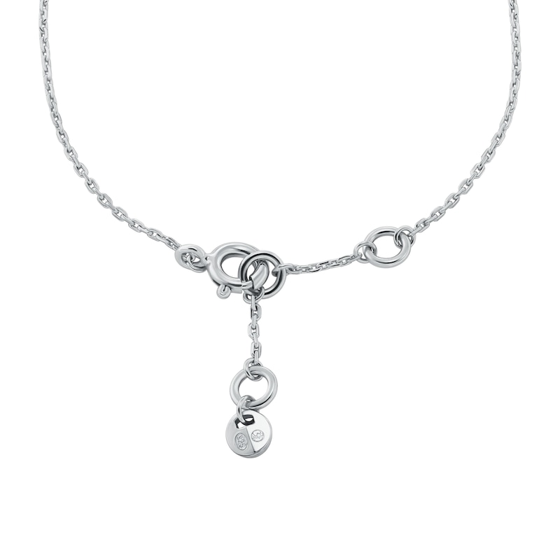 Michael Kors Love Ladies' Sterling Silver & Cubic Zirconia Heart Chain Bracelet