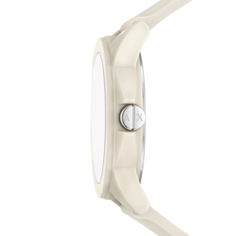 Armani Exchange Ladies' Beige Silicone Strap Watch