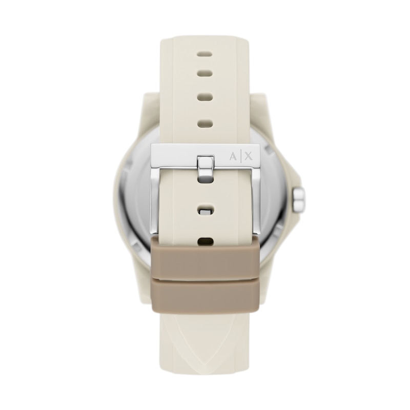 Armani Exchange Ladies' Beige Silicone Strap Watch