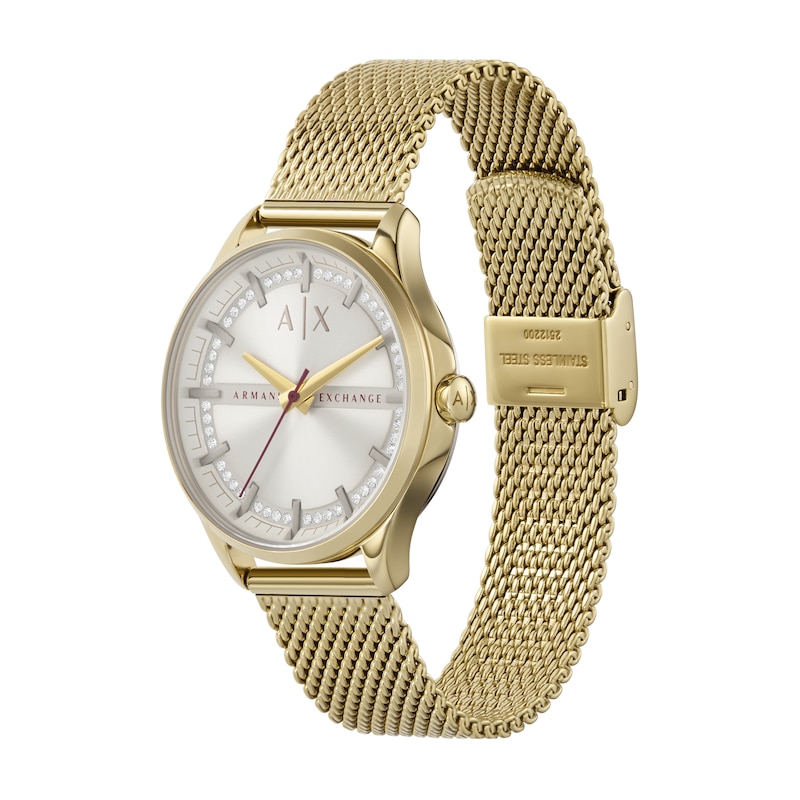 Armani Exchange Ladies' Gold Tone Stainless Steel Bracelet Watch
