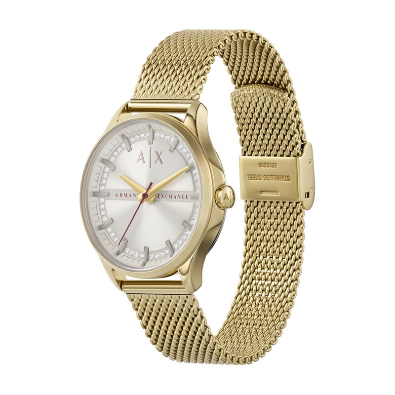 Armani Exchange Ladies' Gold Tone Stainless Steel Bracelet Watch H.Samuel