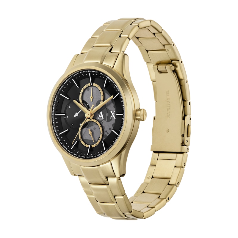 Armani Exchange Men's Multifunction Gold Tone Stainless Steel Bracelet Watch