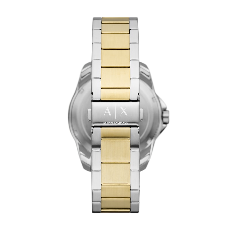 Main Image 4 of Armani Exchange Men's Black Wave Textured Dial Two Tone Stainless Steel Watch