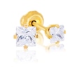 Thumbnail Image 0 of 14ct Yellow Gold 3mm Square CZ Studs For Ear Piercing