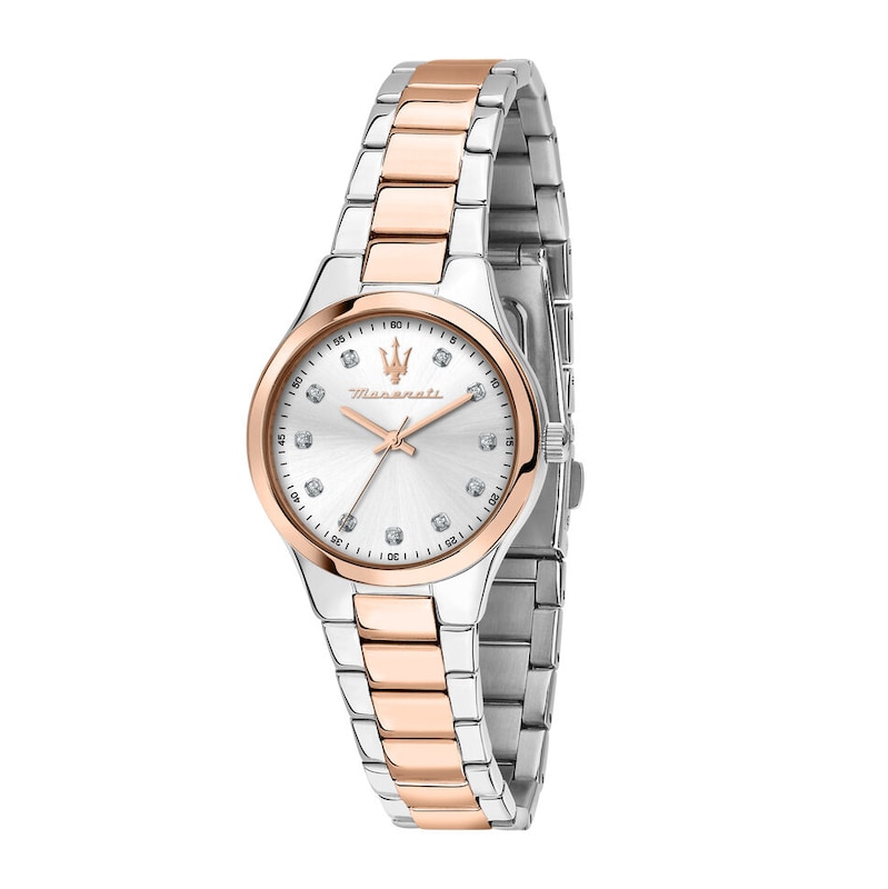 Main Image 1 of Maserati Attrazione Ladies' Silver Crystal Dot Dial Two Tone Bracelet Watch