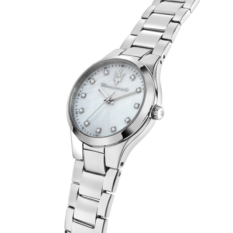 Main Image 4 of Maserati Attrazione Ladies' Mother Of Pearl Crystal Dot Dial Stainless Steel Bracelet Watch