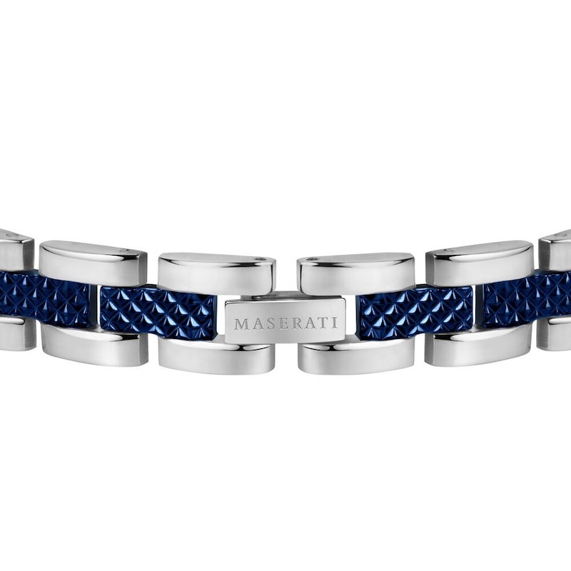 Main Image 4 of Maserati Successo Men's Blue Dial Stainless Steel Bracelet Watch & Blue Detail Chain Bracelet Set