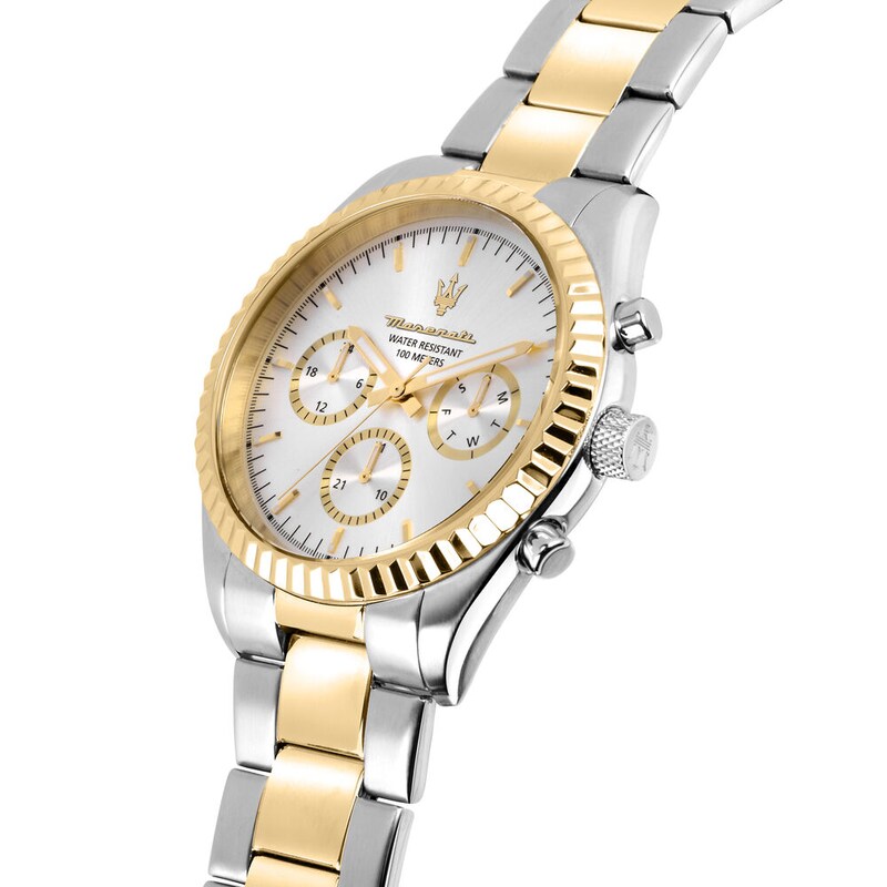 Main Image 4 of Maserati Competizione Men's Silver Chronograph Dial Two Tone Bracelet Watch