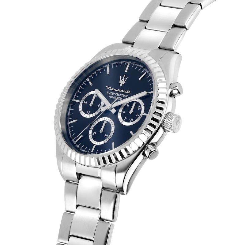 Main Image 4 of Maserati Competizione Men's Blue Chronograph Dial Stainless Steel Bracelet Watch