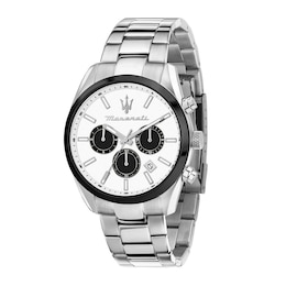 Maserati Attrazione Men's White Dial Stainless Steel Bracelet Watch