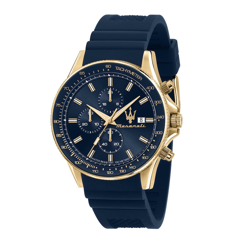 Main Image 1 of Maserati Sfida Men's Blue Chronograph Dial Blue Silicone Strap Watch