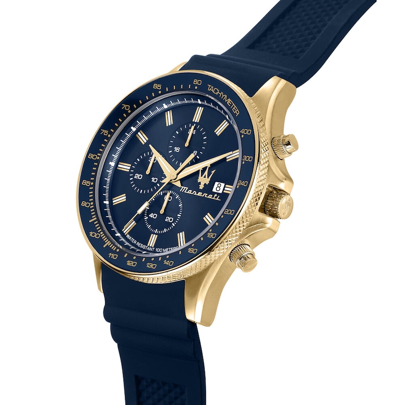 Main Image 4 of Maserati Sfida Men's Blue Chronograph Dial Blue Silicone Strap Watch