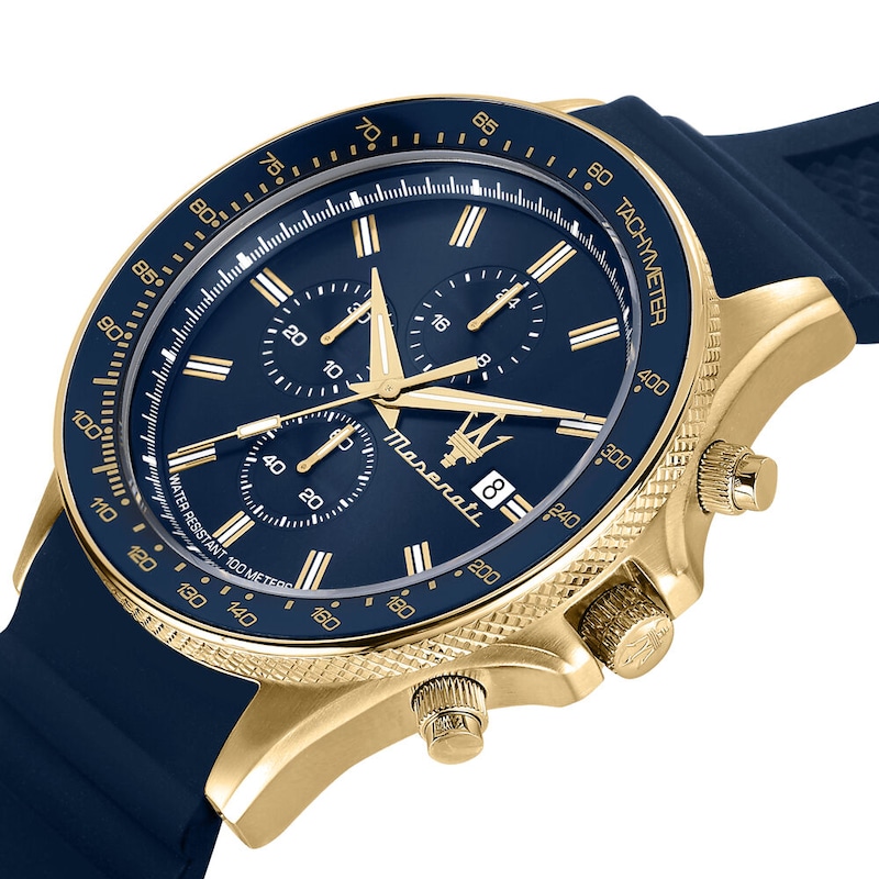 Main Image 5 of Maserati Sfida Men's Blue Chronograph Dial Blue Silicone Strap Watch