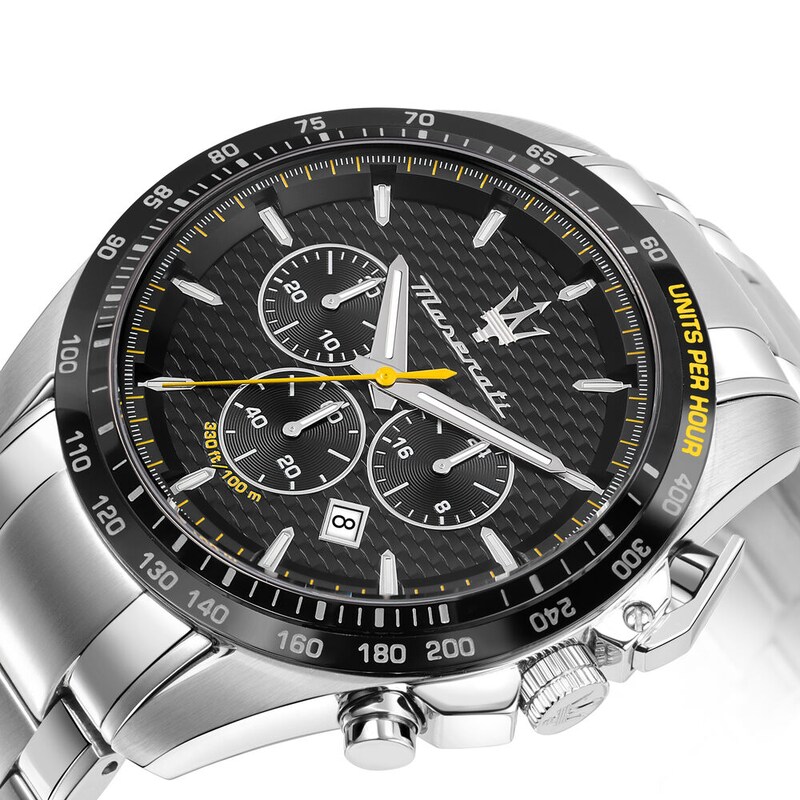 Main Image 4 of Maserati Traguardo Men's Black Chronograph Dial Stainless Steel Bracelet Watch