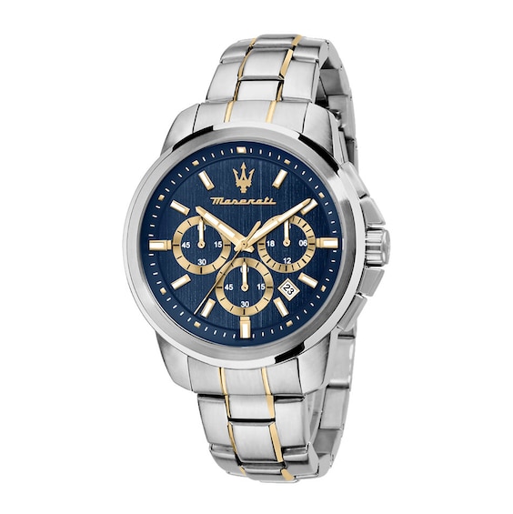 Maserati Successo Mens Blue Chronograph Dial Stainless Steel