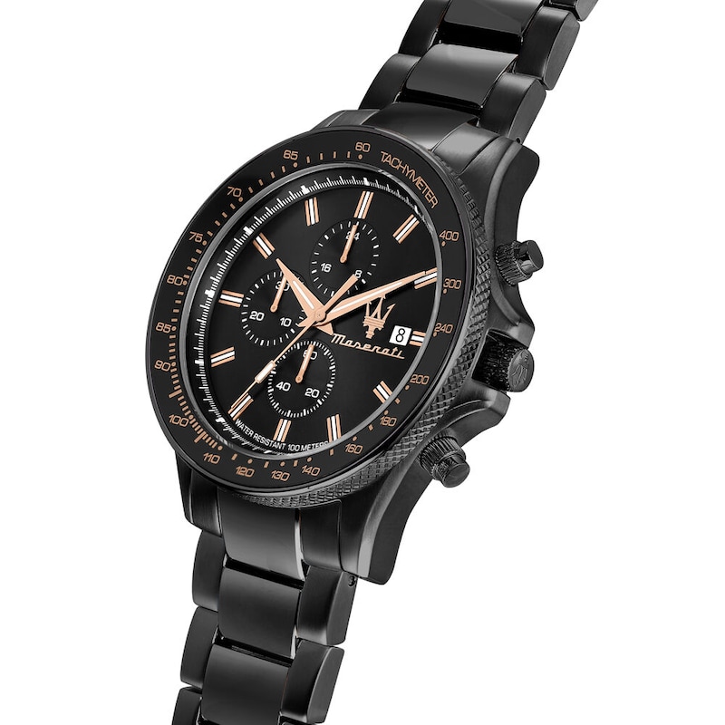 Main Image 4 of Maserati Sfida Men's Black Chronograph Dial Black Bracelet Watch