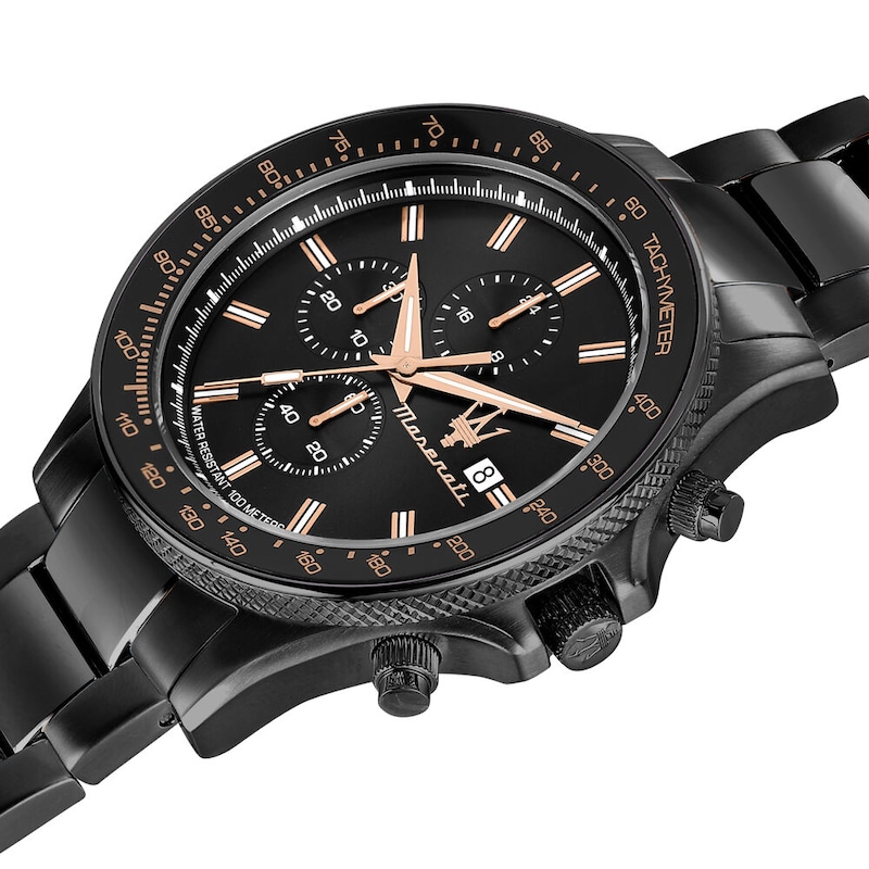 Main Image 5 of Maserati Sfida Men's Black Chronograph Dial Black Bracelet Watch