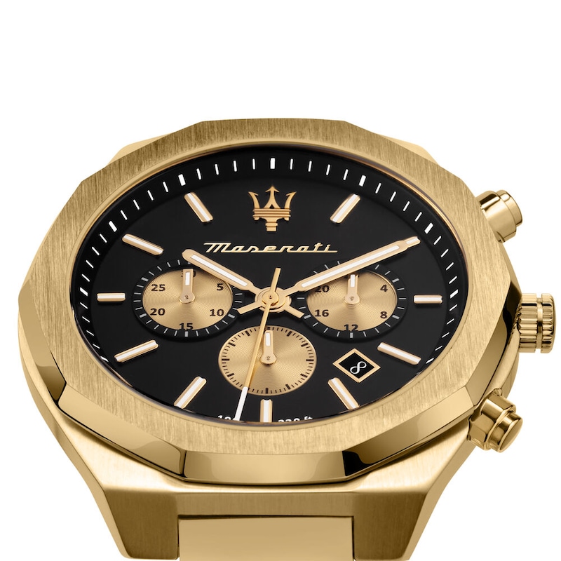 Main Image 5 of Maserati Stile Men's Black Chronograph Dial Gold Tone Bracelet Watch