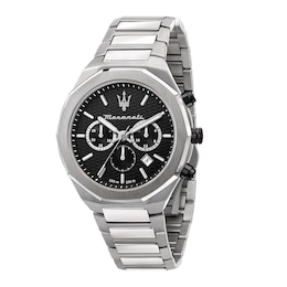Maserati Stile Men's Black Chronograph Dial Stainless Steel Bracelet Watch