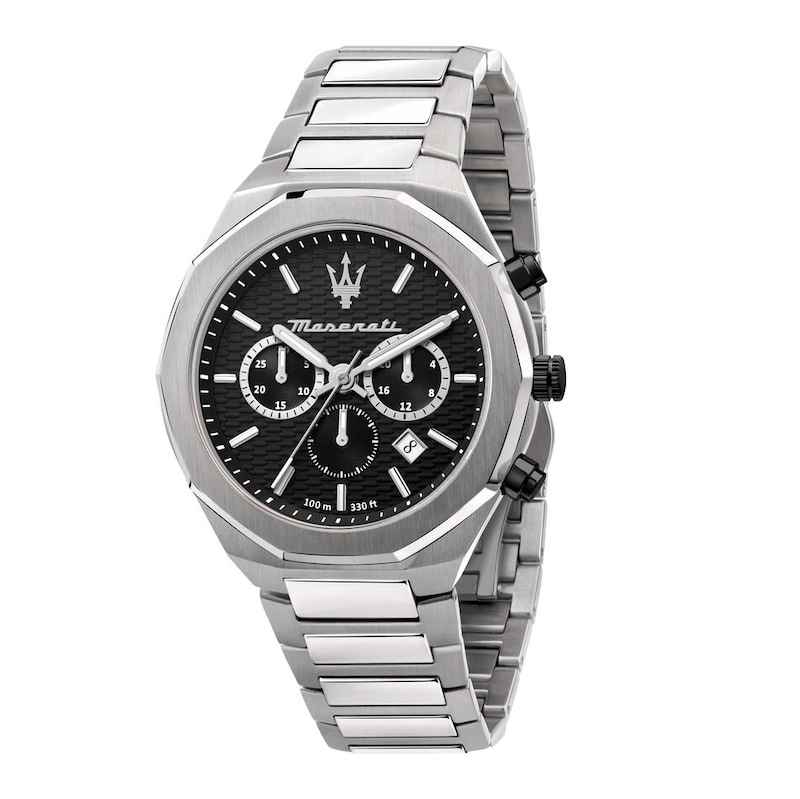 Main Image 1 of Maserati Stile Men's Black Chronograph Dial Stainless Steel Bracelet Watch