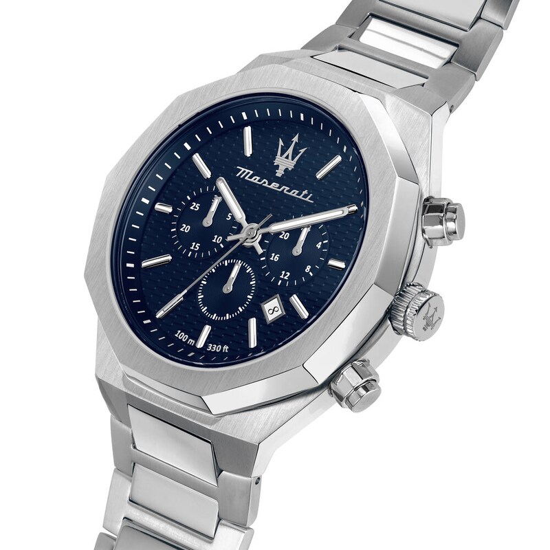 Main Image 4 of Maserati Stile Men's Blue Chronograph Dial Stainless Steel Bracelet Watch