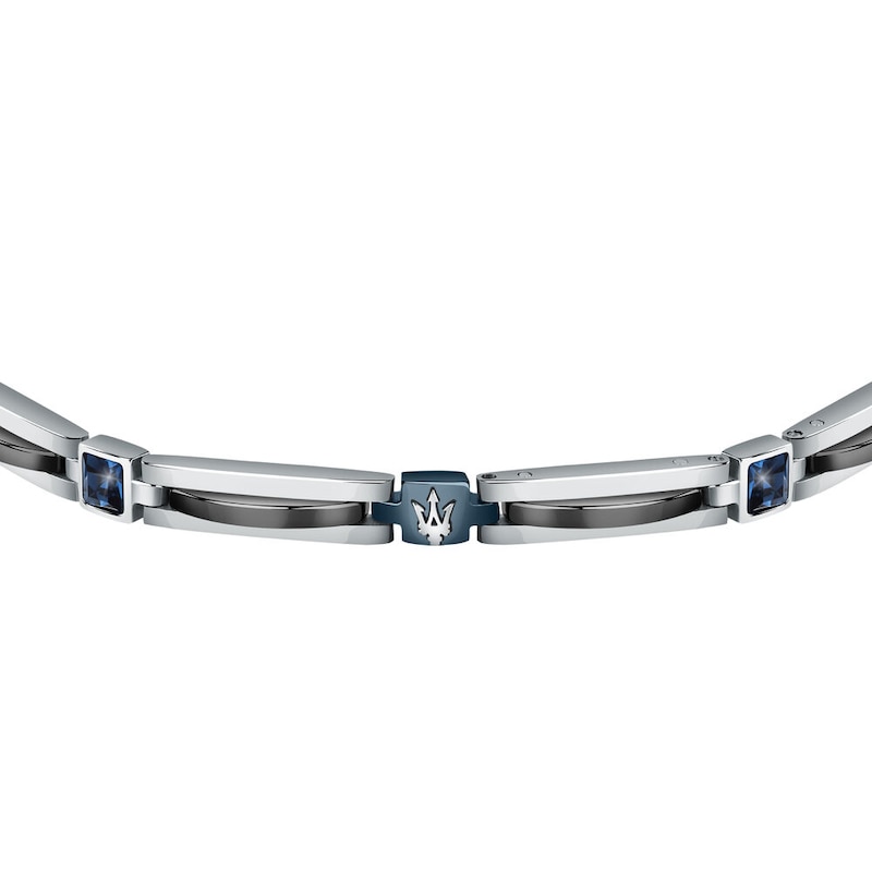 Main Image 2 of Maserati Men's Silver & Blue Tone Ceramic Detail Bracelet